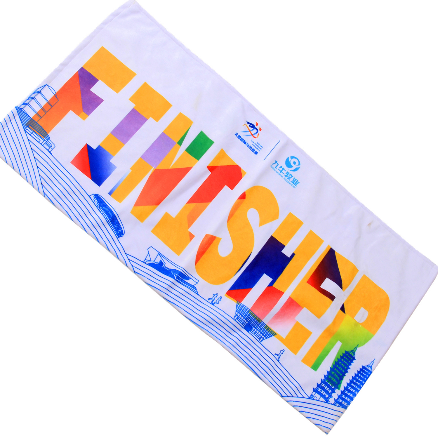 Custom marathon race towel sublimation printing microfiber sport towel