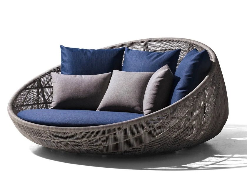 factory direct hotel outdoor  rattan wicker round  daybed