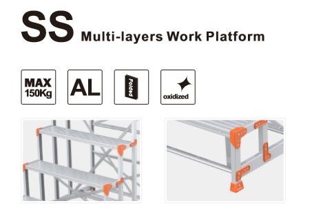 Swimming Pool Ladder Work Platforms Step Industrial Ladder