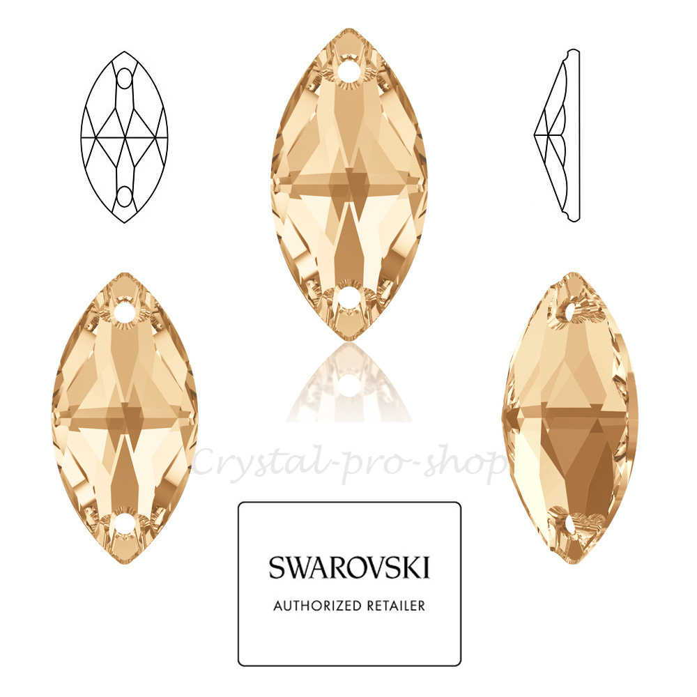 Swarovski New 3223 Navette ( 2 holes ) Pick you want Crystal Elements Sew On Rhinestones