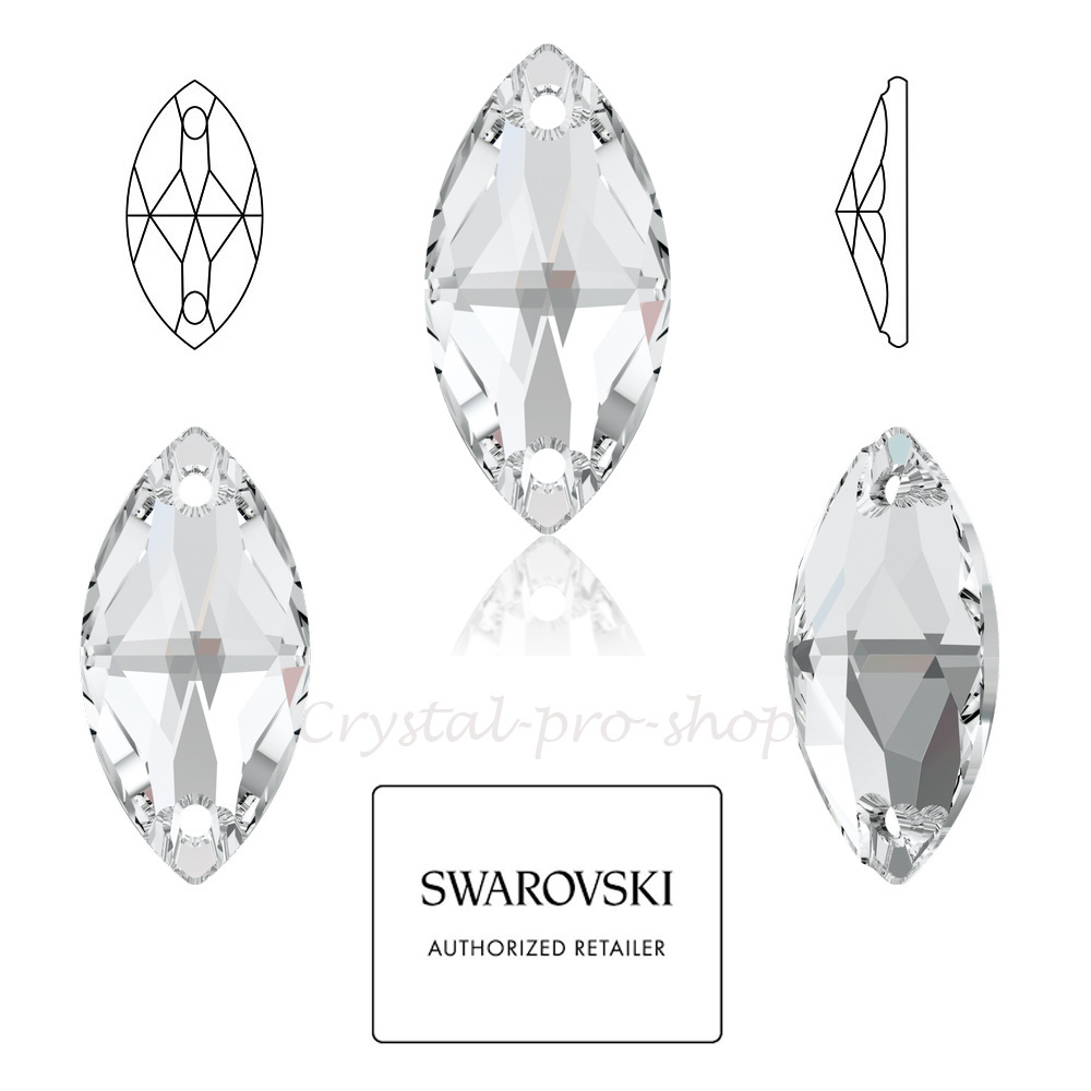 Swarovski New 3223 Navette ( 2 holes ) Pick you want Crystal Elements Sew On Rhinestones