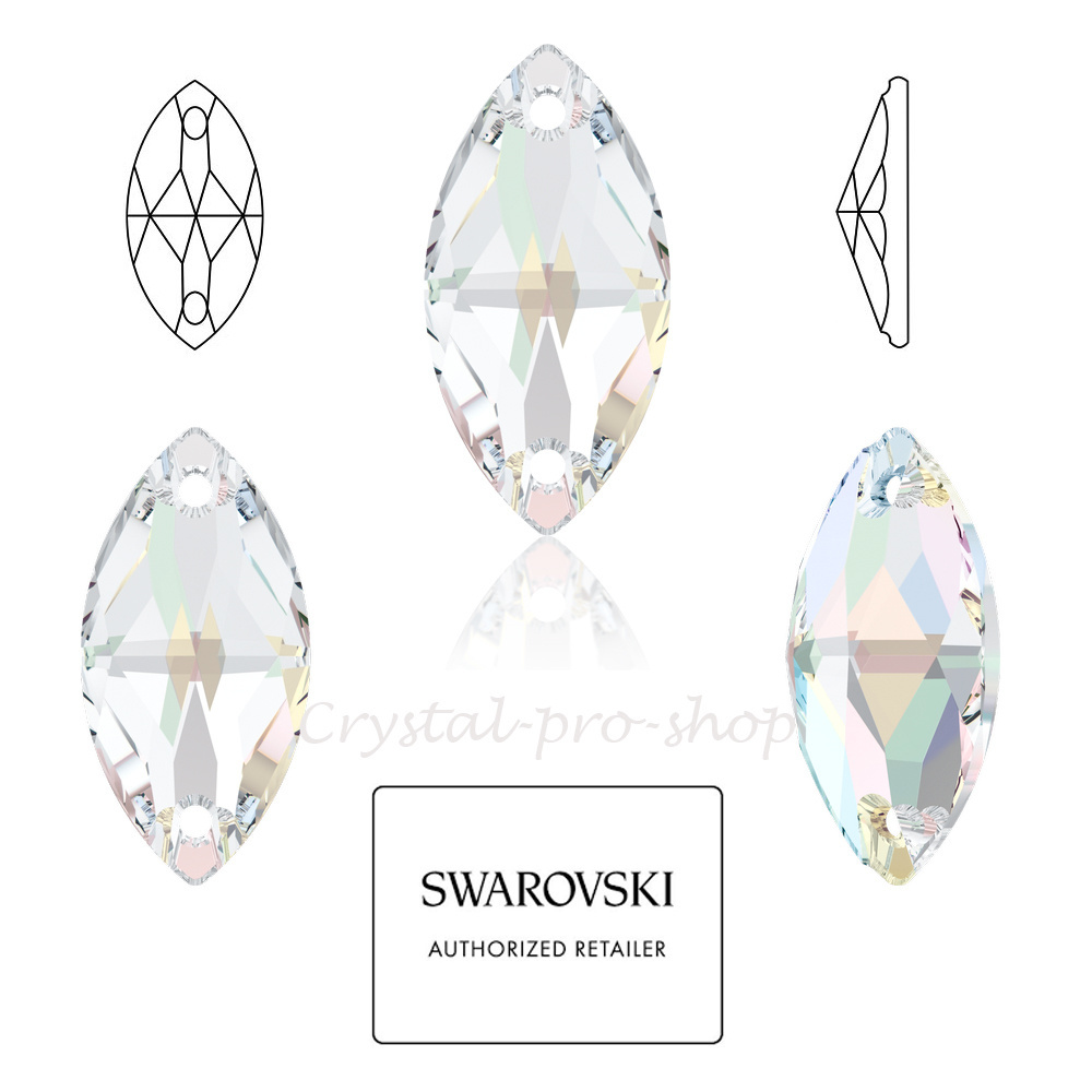 Swarovski New 3223 Navette ( 2 holes ) Pick you want Crystal Elements Sew On Rhinestones