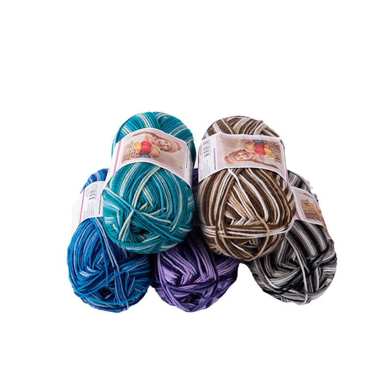 Customizable wholesale weaving raw material soft multi color acrylic yarn chunky knitting yarn