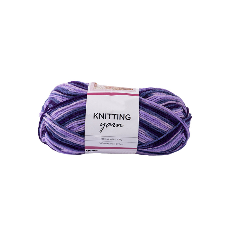 Customizable wholesale weaving raw material soft multi color acrylic yarn chunky knitting yarn