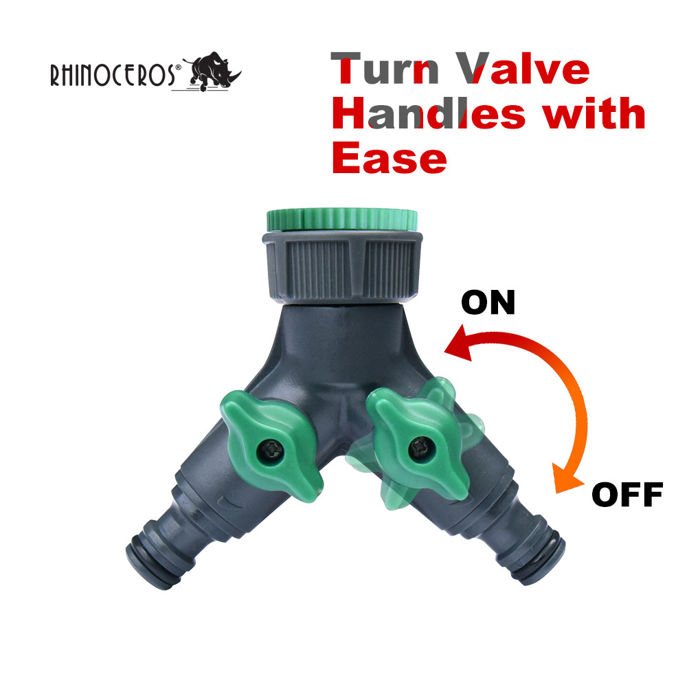 Outdoor 2 Way Solid  Garden Hose Splitter,  Y Valve Garden Hose Connector Tap Diverter Hose Faucet