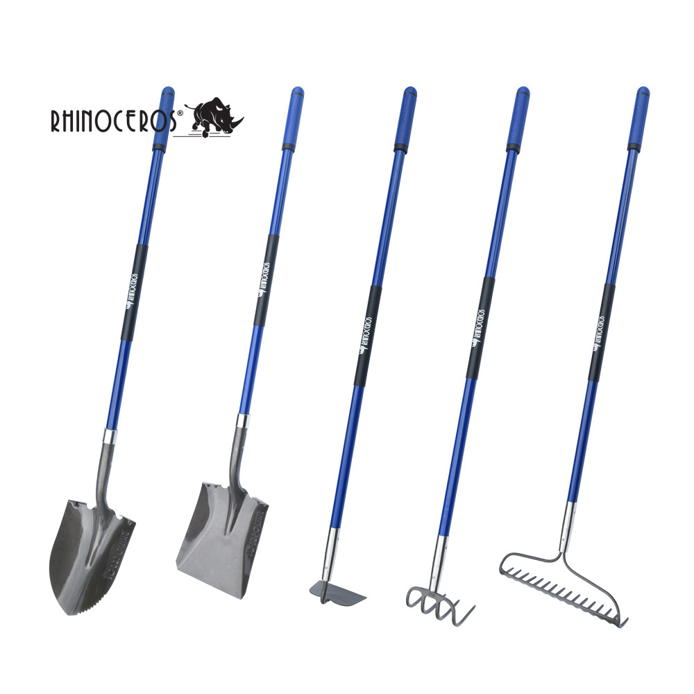 wholesale certified carbon steel , head traditional  Ergonomic fiberglass handle  farming garden shovel spade/