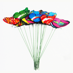 Outdoor Plastic 3D Simulation Butterfly Yard Plant Lawn Decor Garden Stakes Decoration Tool