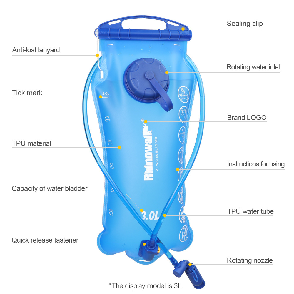 Rhinowalk 3L water bladder waterproof Cycling hydration backpack TPU bladder