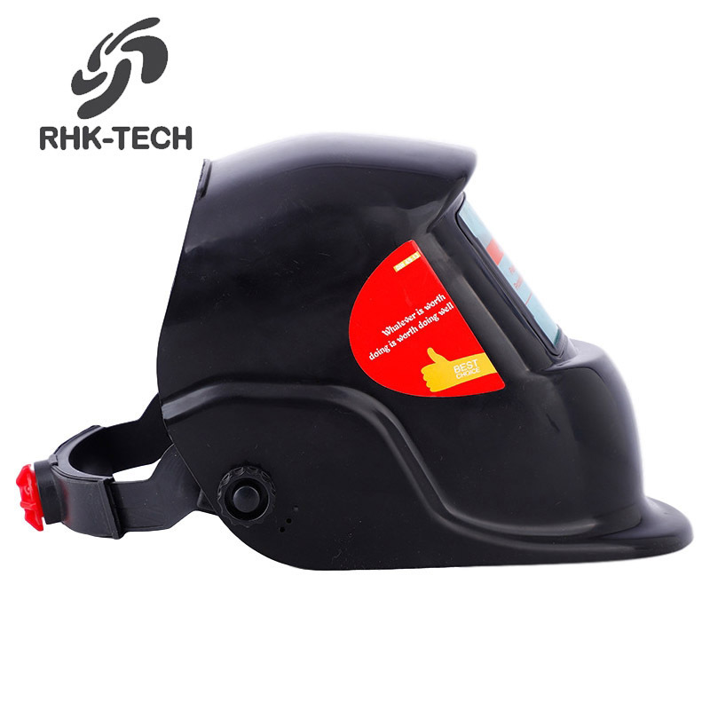 RHK Factory Wholesale Cheap Price Safety PP Auto Darkening Solar Powered Automatic Black Welding Helmet