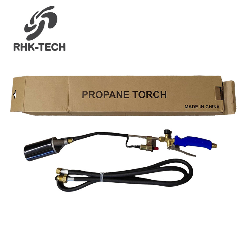 RHK Industrial 70000BTU Propane Gas Long Handle Flame Control Propane Heating Flamethrower Weed Torch