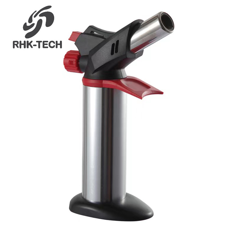 RHK Wholesale Kitchen Jet Flame Cigar Lighter Mini Butane Refillable Gas Blow Torch for BBQ, Camping, Soldering Butane Gun