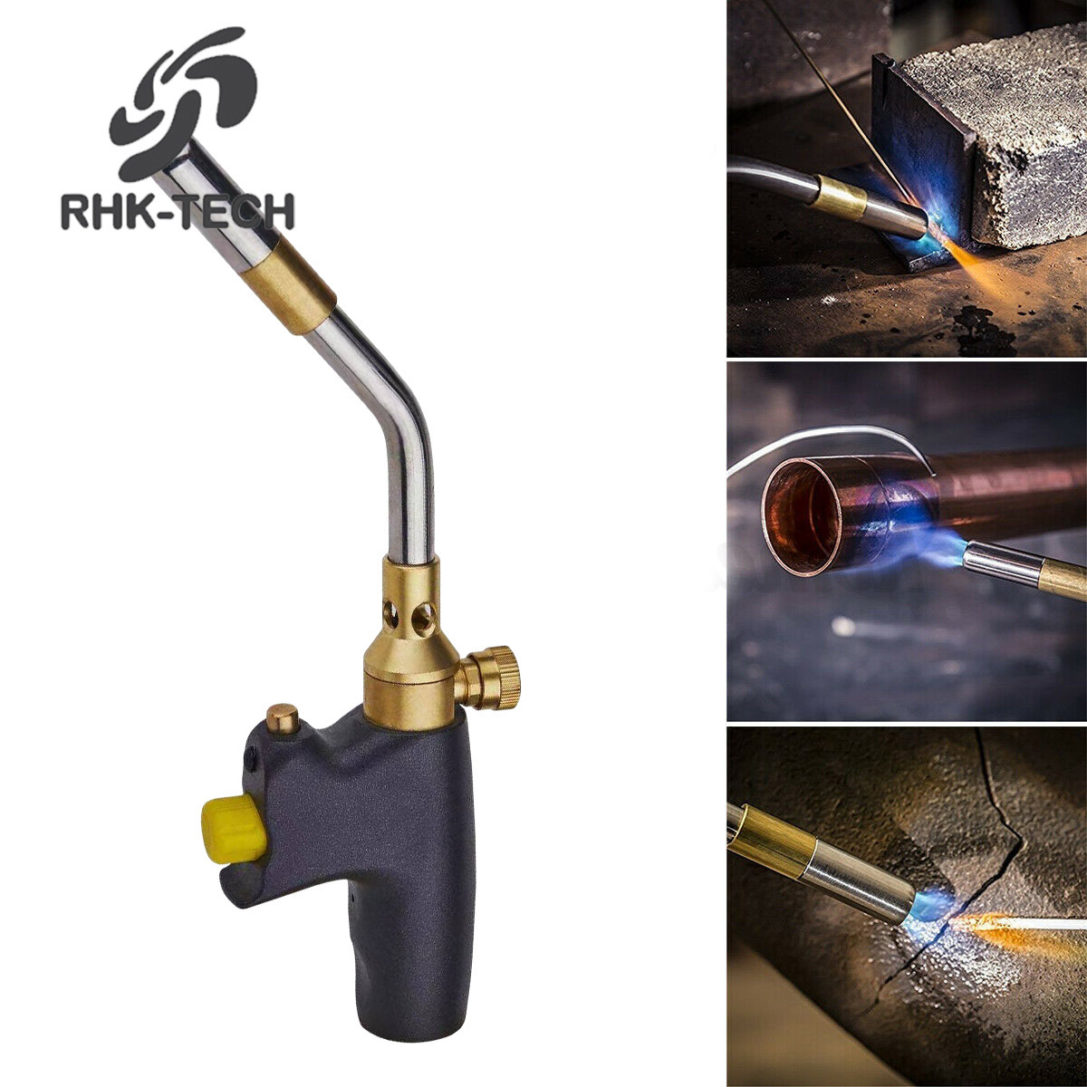 RHK 2024 New Portable Hand Ignited Trigger Start Scald Proof Soldering Brazing Heating Propane MAPP Gas Welding Torch