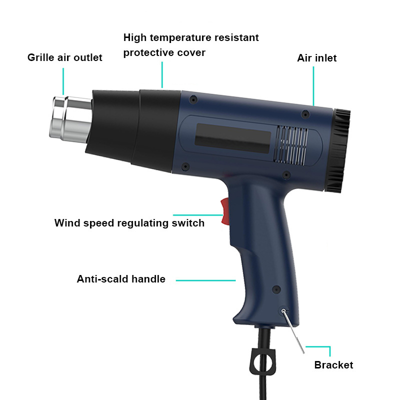 RHK Second Gear Temperature Regulation 60-600 Degrees 1600w Hot Air Gun