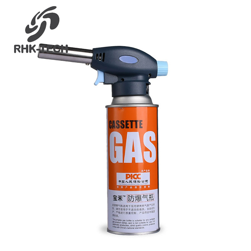 RHK Manual Ignition Flamethrower Baking Camping Barbecue Butane Gas Burner Flame Gun Outdoor BBQ Igniter Mini Blow Torch Lighter Butane Gun