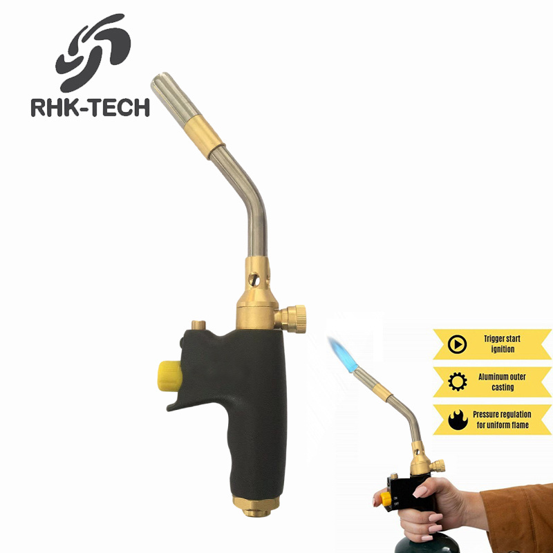 RHK 2024 New Portable Hand Ignited Trigger Start Scald Proof Soldering Brazing Heating Propane MAPP Gas Welding Torch