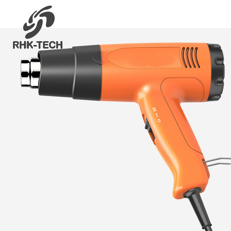 RHK 2024 Industrial Portable 1600W Rear Temperature Control Shrink Wrap Hot Air Heat Gun for Auto Paster, Shrinkable Film