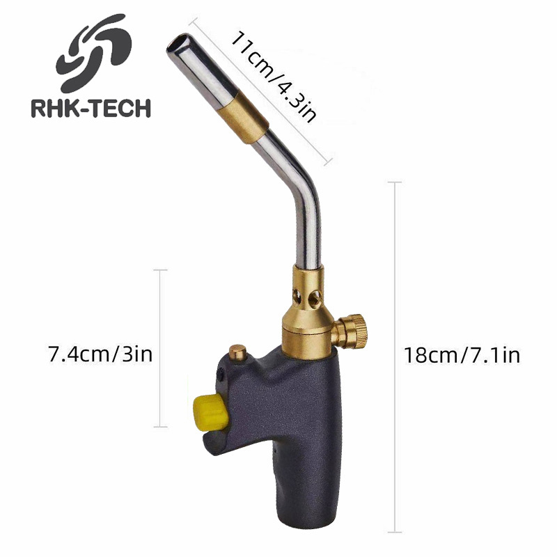 RHK Portable Handheld Ignited Trigger Start Soldering Blow Brazing Flame Adjustable Propane MAPP Gas Multi Purpose Torch Propane