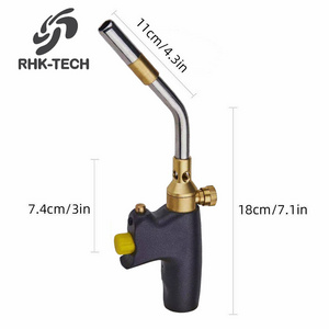 RHK Portable Handheld Ignited Trigger Start Soldering Blow Brazing Flame Adjustable Propane MAPP Gas Multi Purpose Torch Propane