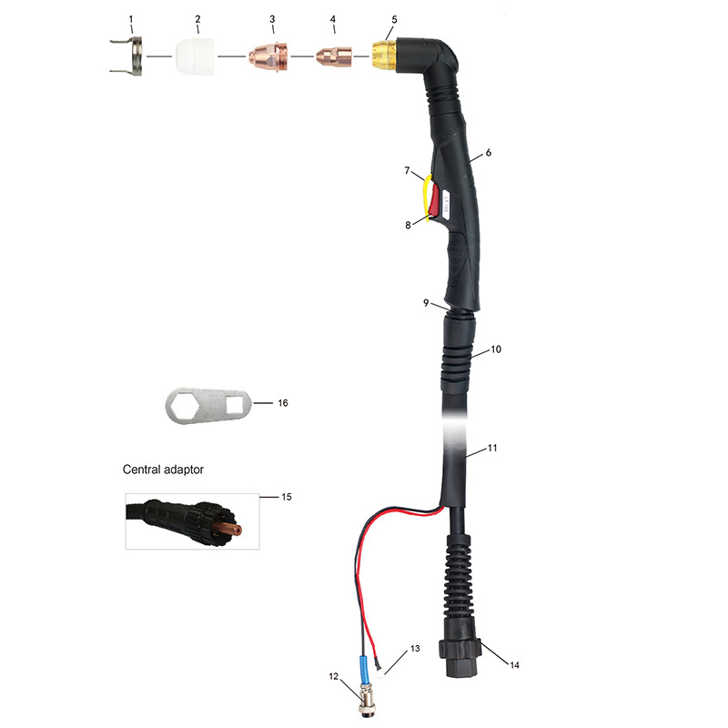 RHK TECH Custom LT160 Plasma Cutter Gun High Frequency 160Amp Air Gas Manual Plasma Hand Cutting Torch