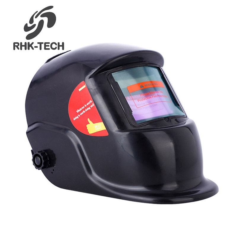 RHK Factory Wholesale Cheap Price Safety PP Auto Darkening Solar Powered Automatic Black Welding Helmet