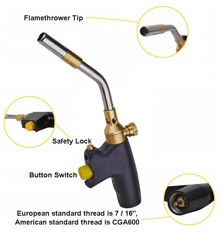 RHK China Hot Sale Portable Handheld OEM Blow Brazing MAPP Gas Multi Propane Yard Torch With Good Price