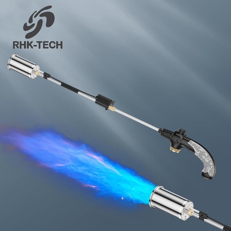 RHK Portable Flamethrower Split Type Flame Gun Stainless Steel Tube Butane Propane Gas Weed Burner Gas Welding Torch