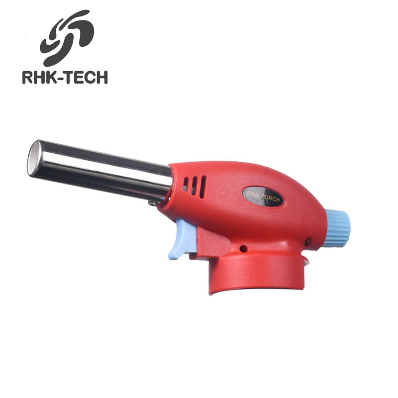 RHK Manual Ignition Flamethrower Baking Camping Barbecue Butane Gas Burner Flame Gun Outdoor BBQ Igniter Mini Blow Torch Lighter Butane Gun