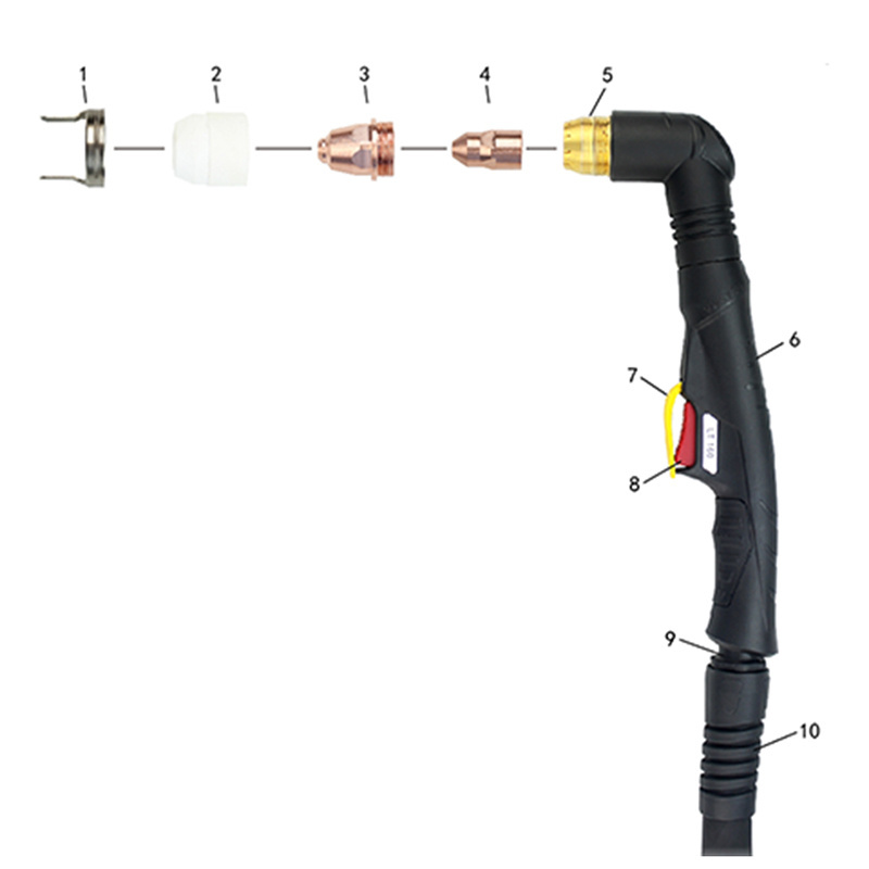 RHK TECH Custom LT160 Plasma Cutter Gun High Frequency 160Amp Air Gas Manual Plasma Hand Cutting Torch