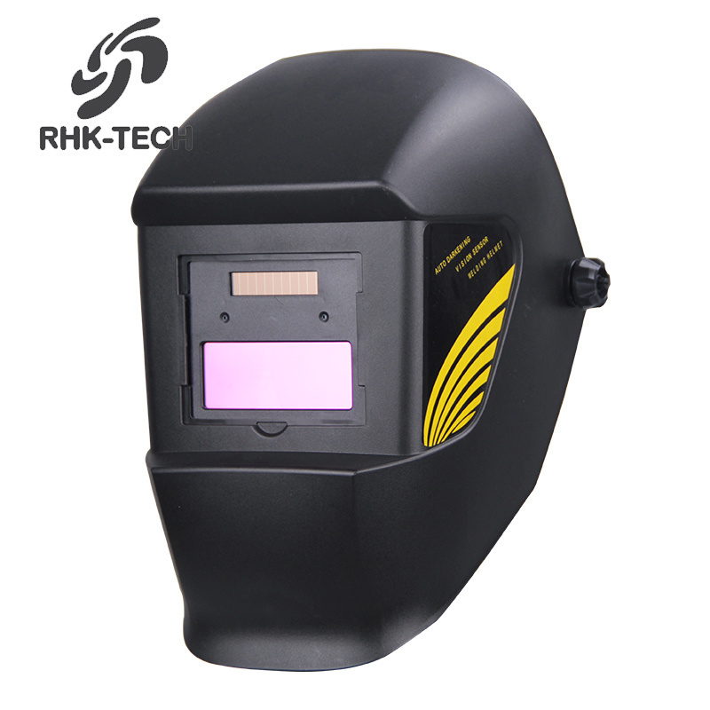 RHK Hot Selling OEM Custom Cheap Black Solar Power Auto Darkening Argon TIG MIG Electronic Headgear Welding Helmet