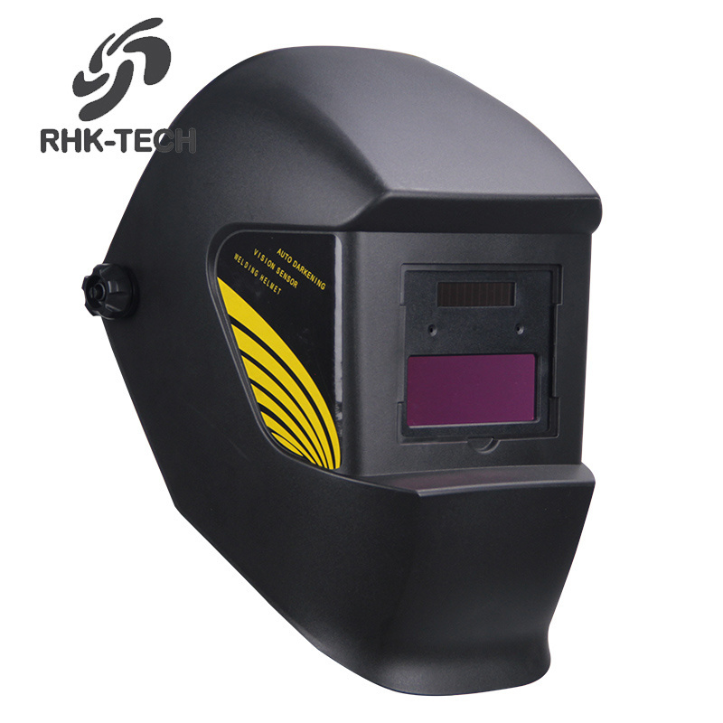 RHK Hot Selling OEM Custom Cheap Black Solar Power Auto Darkening Argon TIG MIG Electronic Headgear Welding Helmet