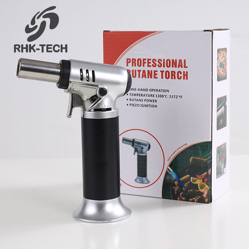 RHK Portable Multifunctional BBQ Kitchen Baking Cigar Lighters Welding Adjustable Flame Gun Refillable Butane Gun Gas Blow Torch