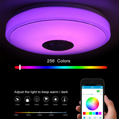 Indoor Lighting APP Control Smart RGB Dimming Round Music Bedroom Modern Led Ceiling Light