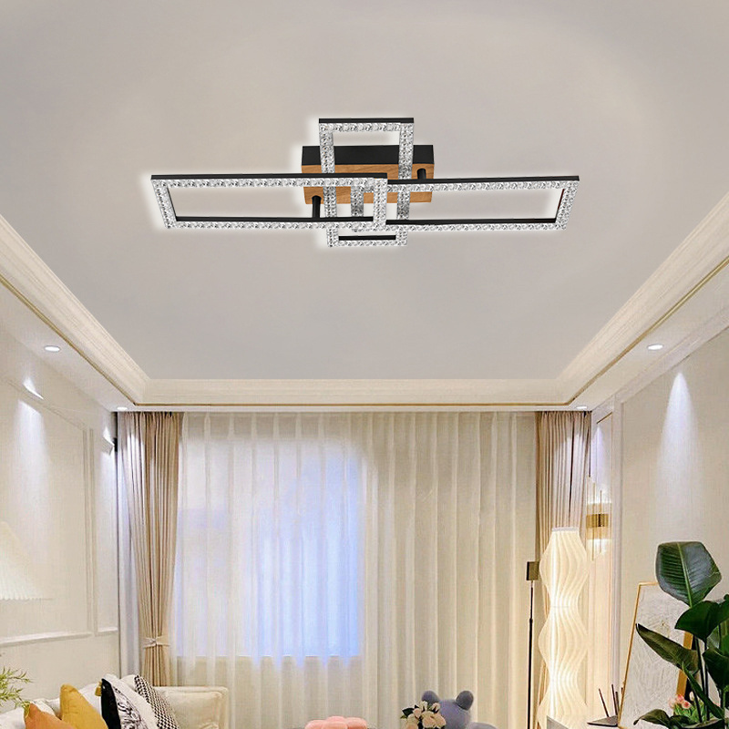 Modern luxury LED square plastic ceiling light bedroom and hotel living room three frame plastic design