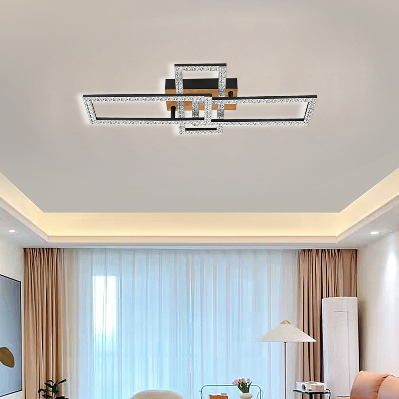 Modern luxury LED square plastic ceiling light bedroom and hotel living room three frame plastic design