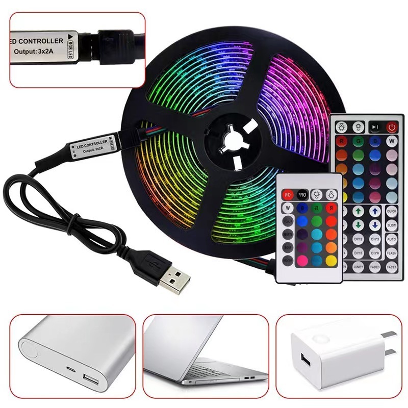 2023 Hot Sale 5050leds Rgb 1M 2M 3M 4M 5M IP20 Desktop TV Screen Lighting Flexible Led Strip Light For Home