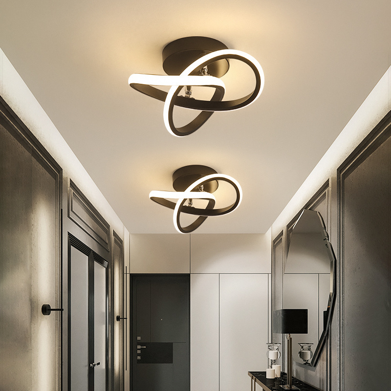 Nordic Style Living Room Hallway Balcony 12W Led Recessed Black Indoor Decorative Ceiling Lights