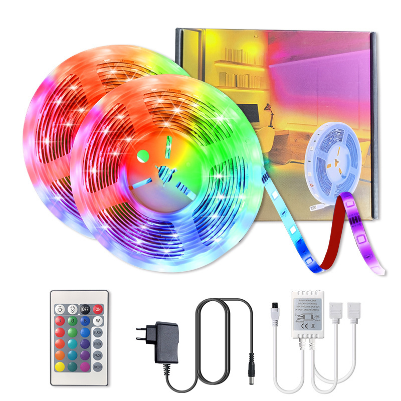 2835 LED Smart Strip Lights Color-Changing RGB Light Bar with 12V 24 Key Remote Control