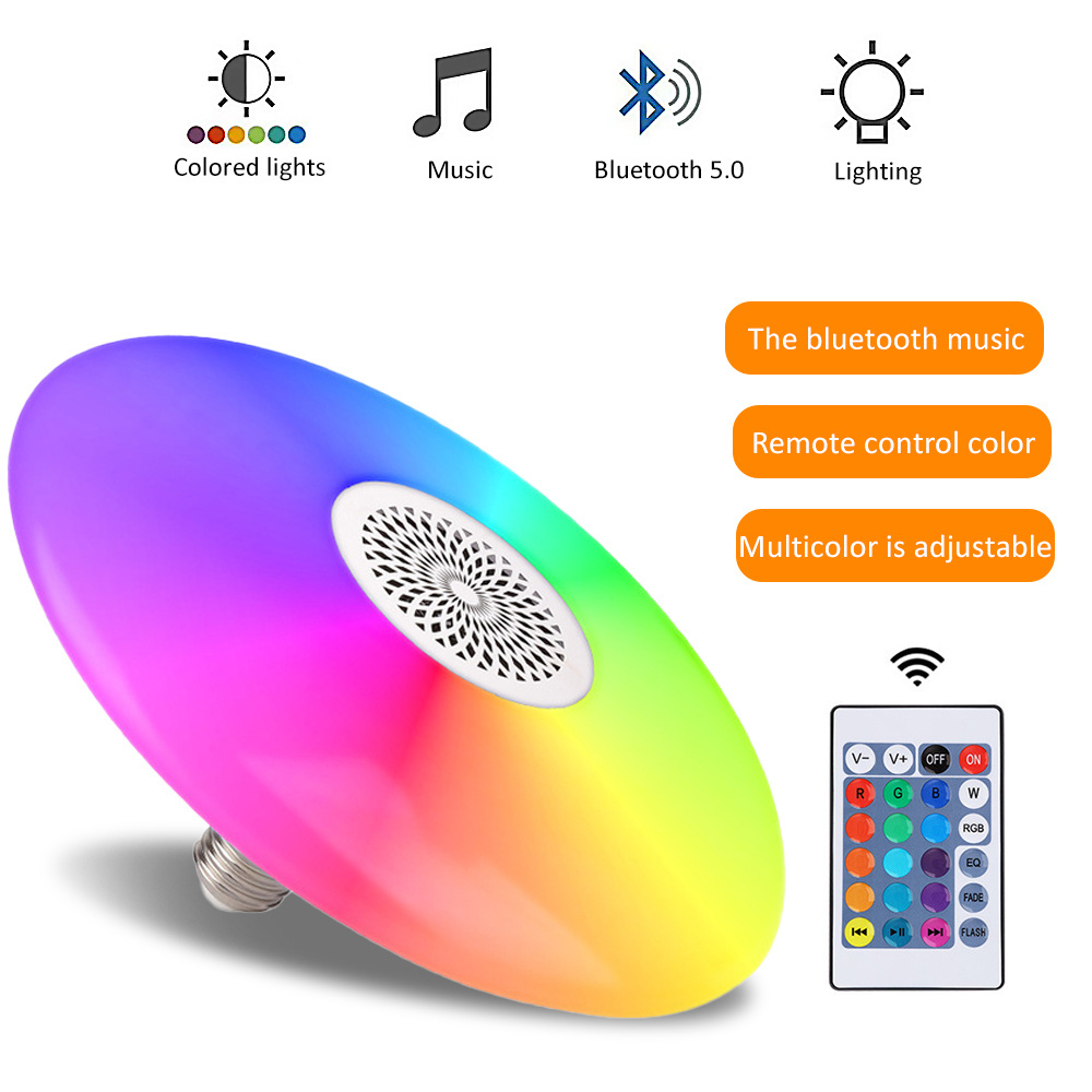 Smart 18W music speaker IR control RGB music led recessed ceiling light with remote control