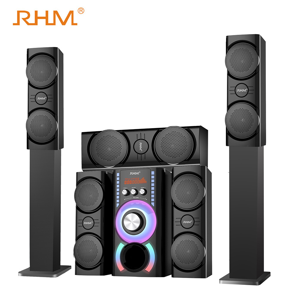 Theatre Sound Speaker Home Theatre System for Sale RHM RM-AV9137H Wooden Karaoke 5.1 Tower Home Remote Control Wireless System