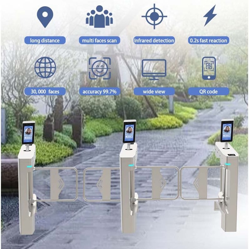 Supermarket Swing Barrier Entrance and Exit Barrier Gate Indoor Intelligent Flow Access Control Swing Turnstile