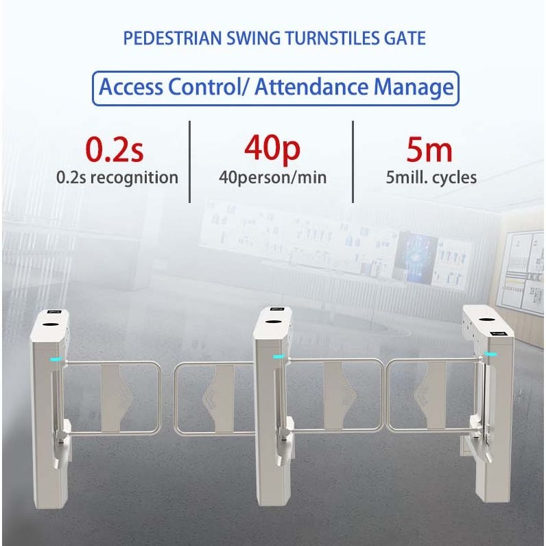 Supermarket Swing Barrier Entrance and Exit Barrier Gate Indoor Intelligent Flow Access Control Swing Turnstile