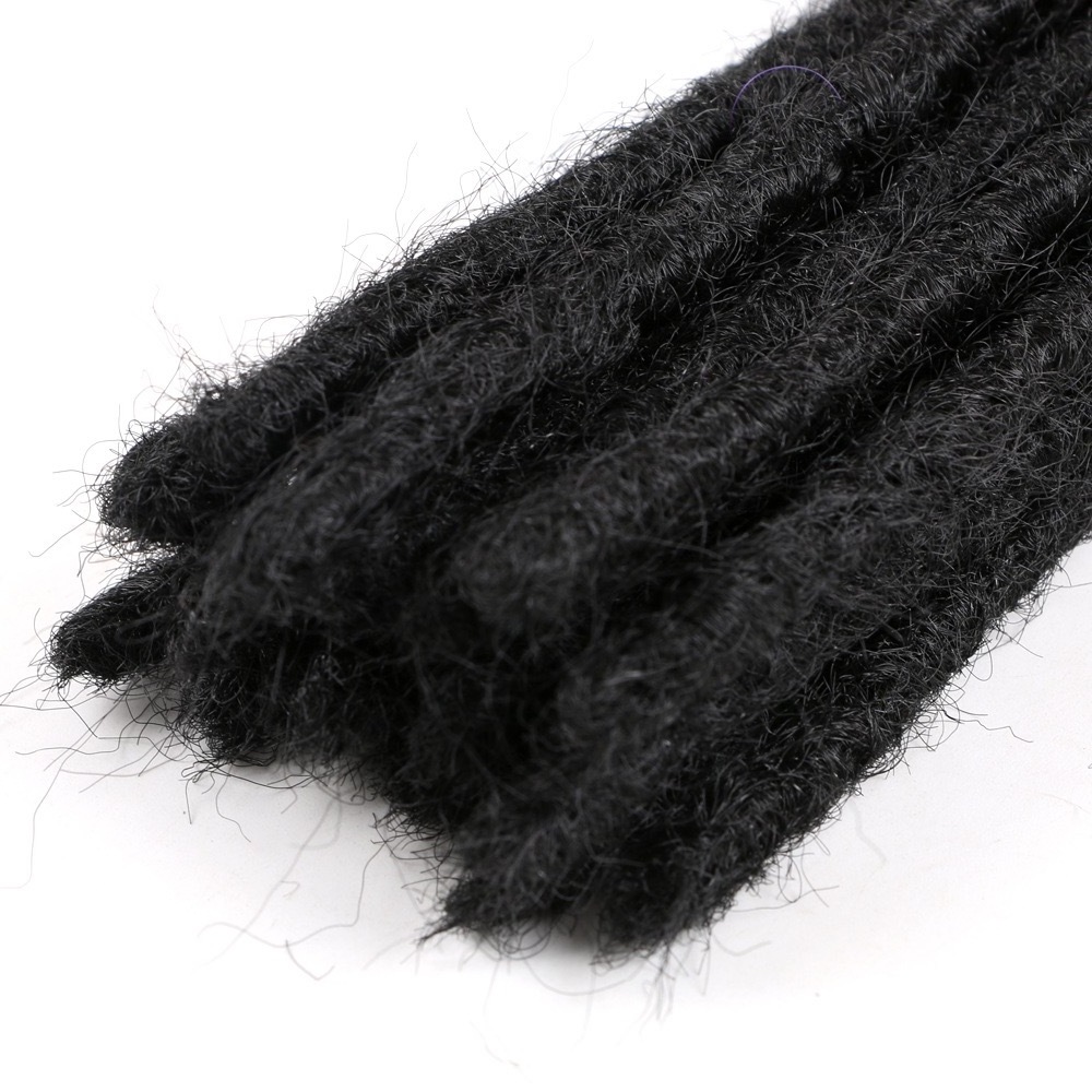 Dreadlock Extensions 0.6cm Width Thickness Human Hair Dreadlocks Extensions 30 Strands Handmade Dead Lock Extensions