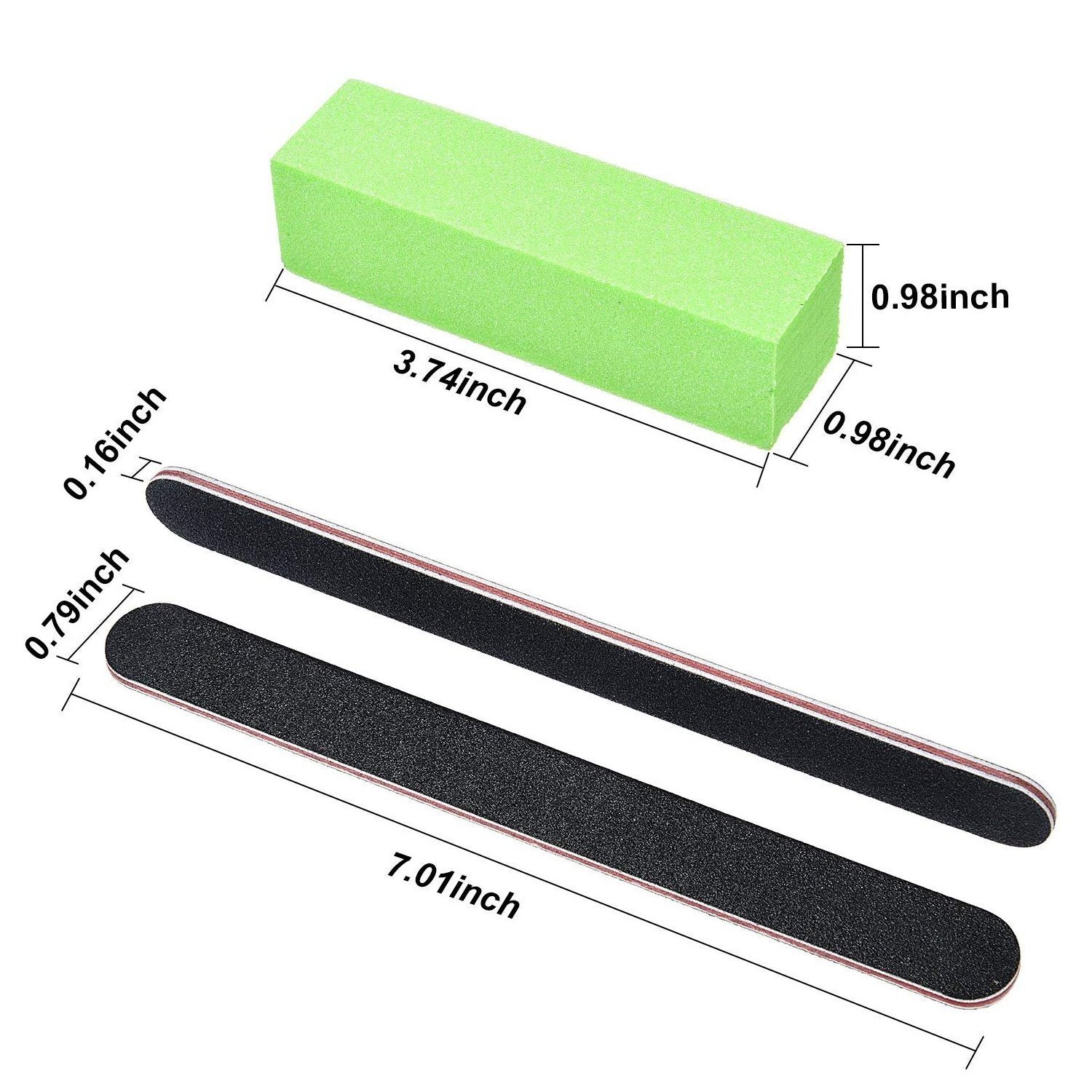 Professional Manicure Tools Kit Rectangular Art Care Buffer Block 100/180 Nail File