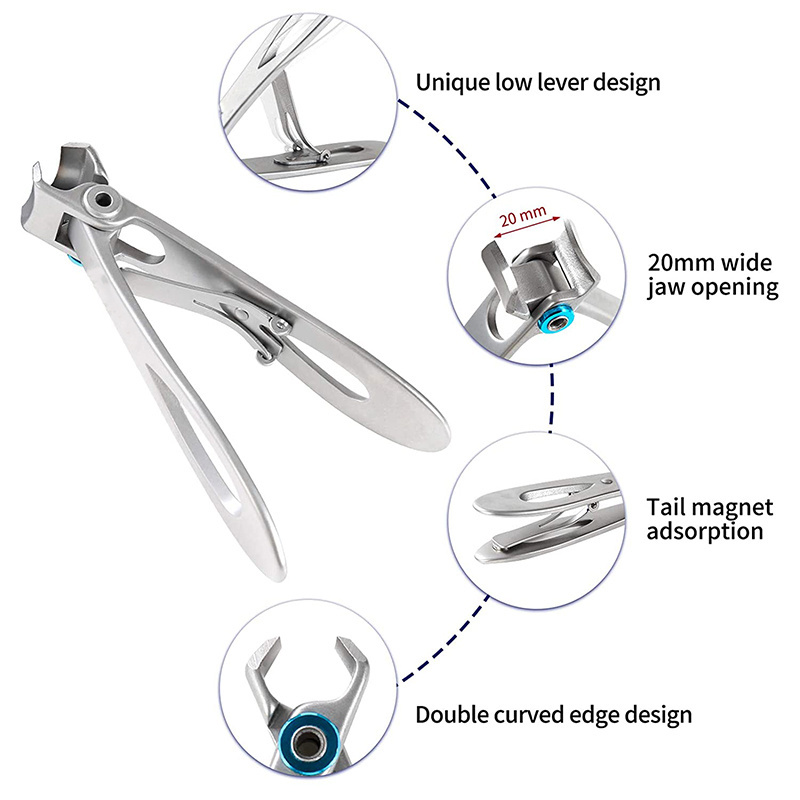 Large Toenail Clippers for Ingrown Toenails or Thick Nails Stainless Steel Cuticle Trimmer File Foot