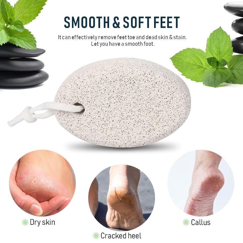 Natural Lava Pedicure Tools Hard Skin Callus Remover and Foot File Exfoliating Pumice Sponge for Feet and Body Scrubbing