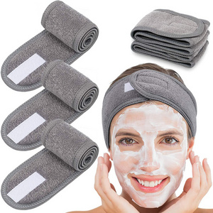 Shower Bath Wrap Sport Spa Facial Headbands with Magic Tape