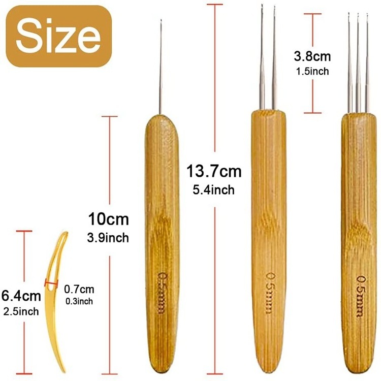 Braid Hair Extension Dreadlocks Needle Weaving Crochet 8 Pcs Dreadlock Crochet Hook Needle Tool