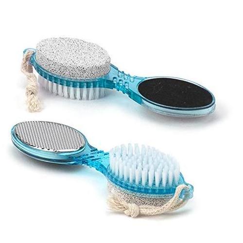 4 In 1 Foot Pedicure Brush Pumice Stone Scrubber & File For Soft Care