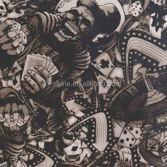 Liquid Image hydrographic film, pva water transfer printing film, hydro dipping film skull pattern