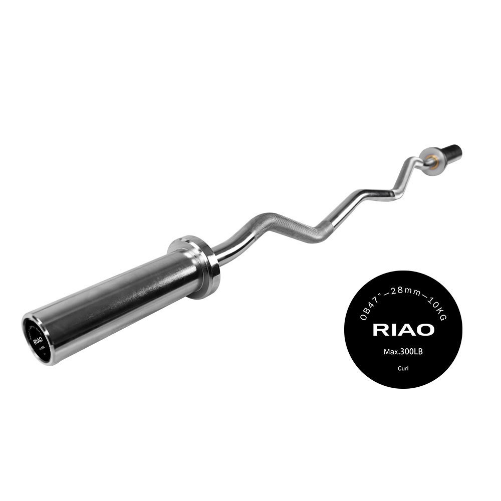 RIAO Fitness Equipment Gym Barra Weight Lifting Power Bar Weightlifting Stainless Steel Curl Barbell Bar